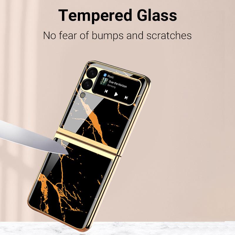 Galaxy Z Flip4 Marble Glass Case