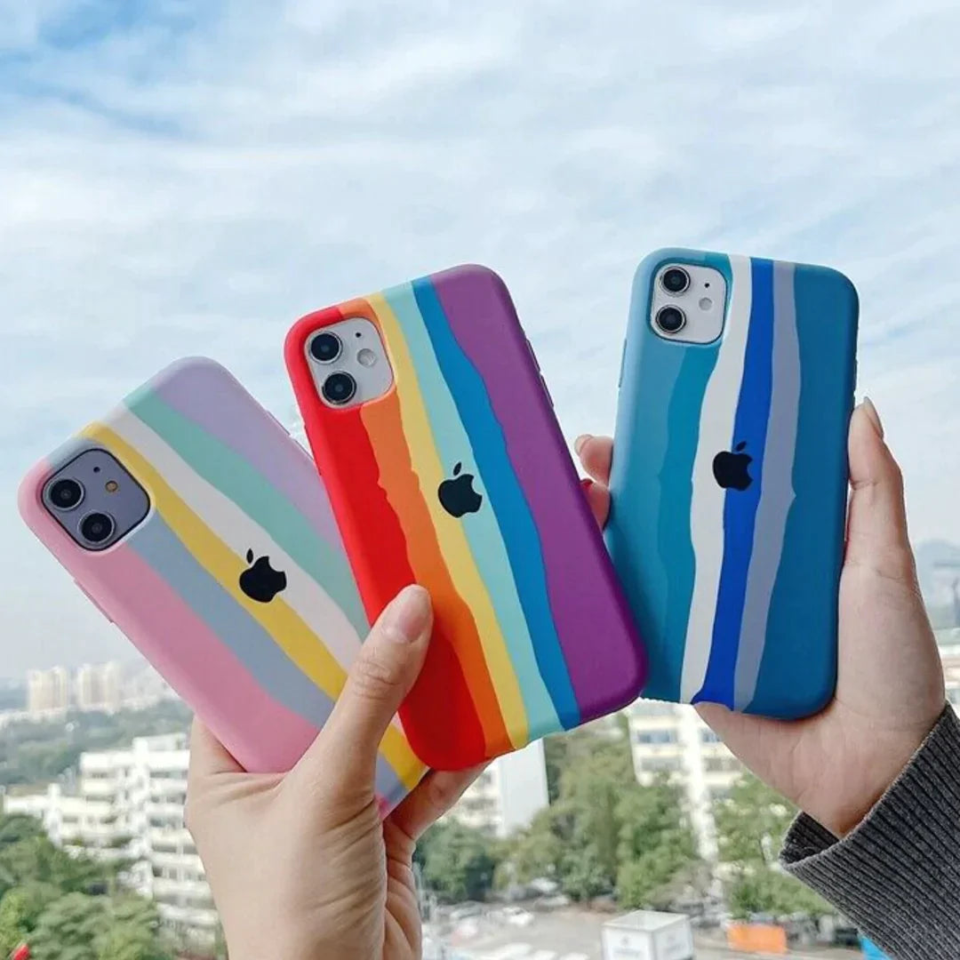 iPhone 12 Pro Rainbow Liquid Silicone Logo Case