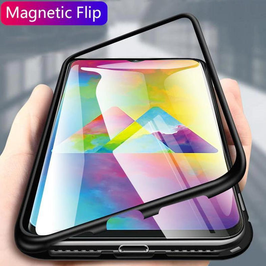 Galaxy M20 Electronic Auto-Fit Magnetic Transparent Glass Case