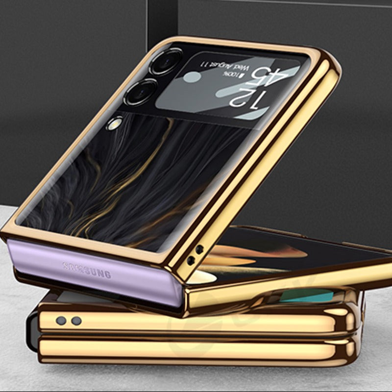Galaxy Z flip4 Lion Pattern Glass Case