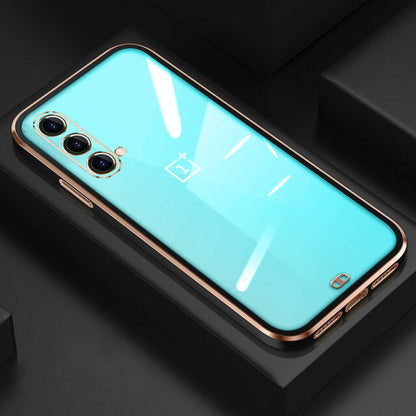 OnePlus Nord CE (3 in 1 Combo) Electroplating Ultra Clear Shining Case +  Tempered Glass + Lens Protector