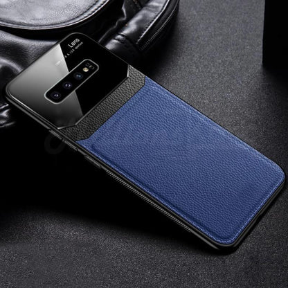 Galaxy S10 Plus Sleek Slim Leather Glass Case