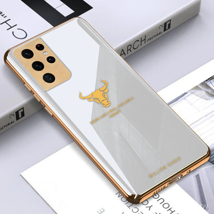 Galaxy Series Bull Pattern Electroplating Glass Case